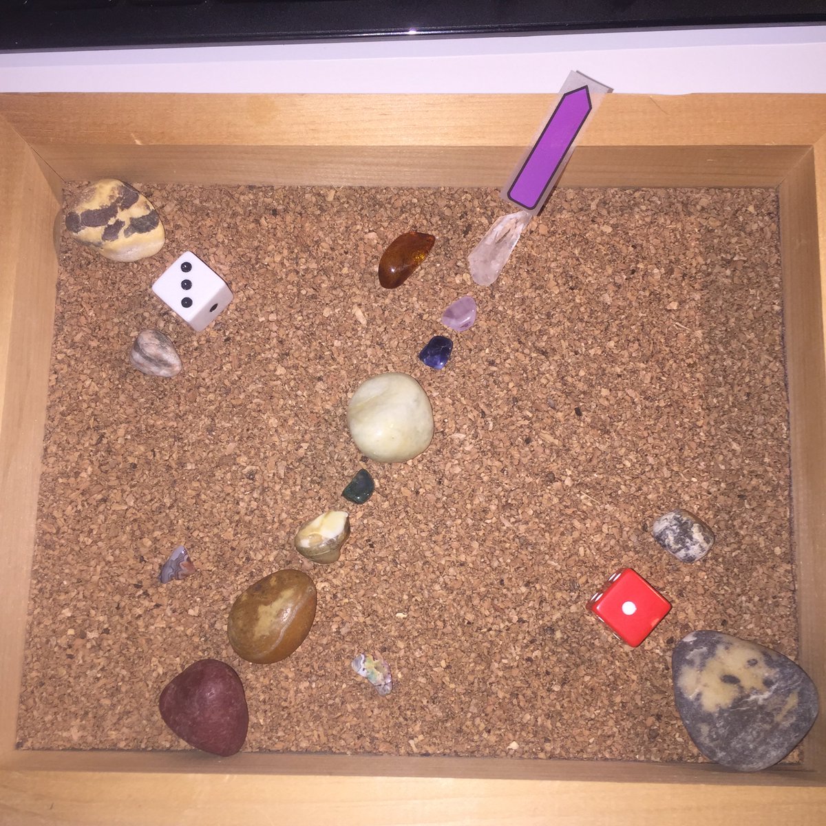 douche_meat's tweet photo. Yesterday's Crystal grid. Day got very most away from me for picture. River stones with aquamarine inclusion https://t.co/fFp64oIKRR