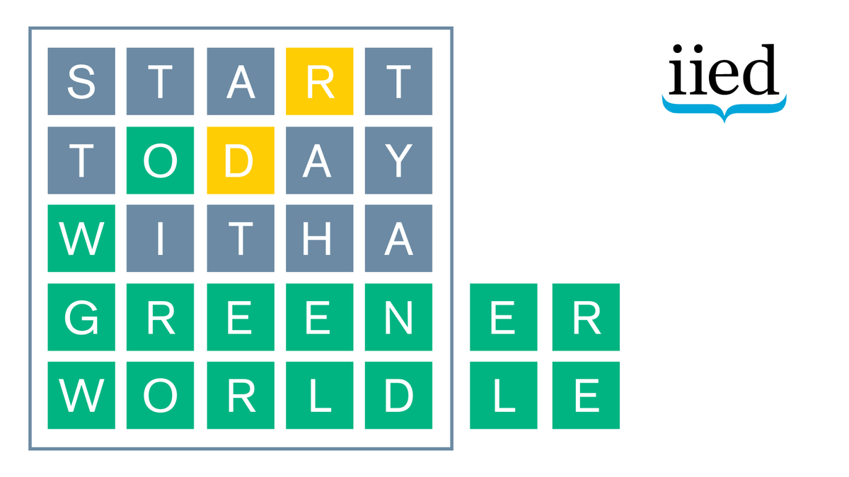 Tiles reading "Start today with a greener worldle."