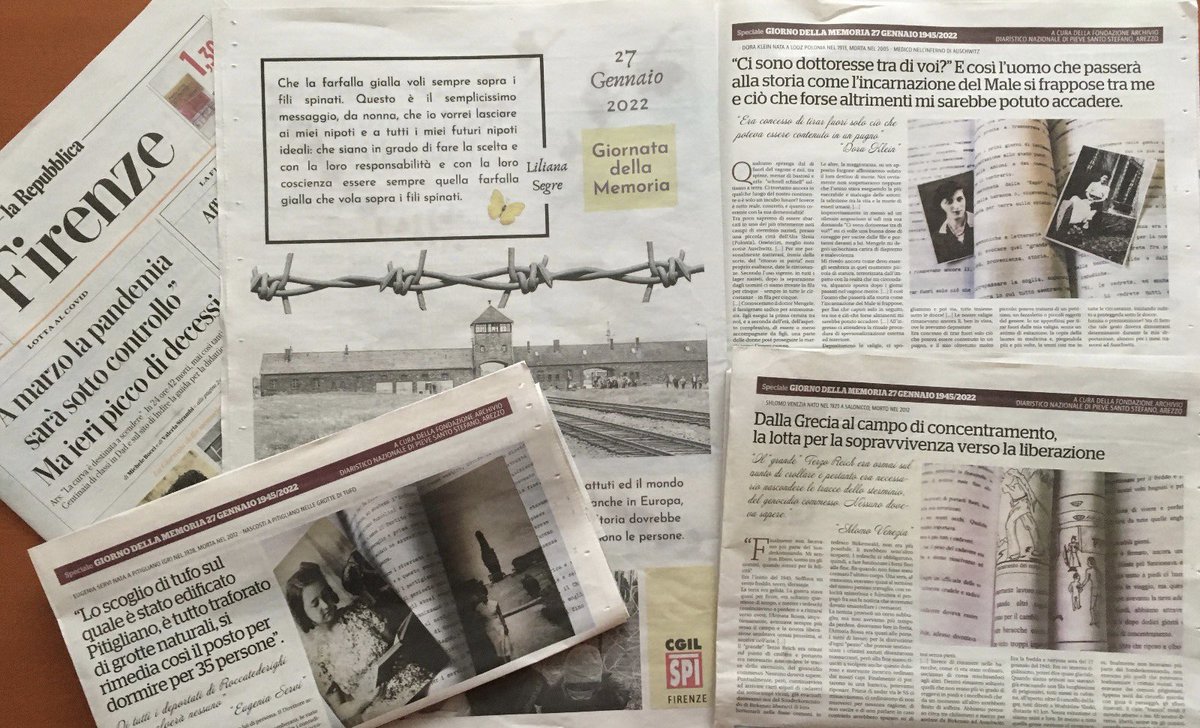 archiviodiari's tweet photo. Grazie a @LaRepubblica_it
Firenze per questa generosa condivisione che ci ha permesso di far leggere alcuni brani tratti dalle storie di Dora Klein, Shlomo Venezia, Eugenia Servi e Renzo Pellegrini in occasione del #GiornodellaMemoria 2022 https://t.co/nbnsas81Rb
