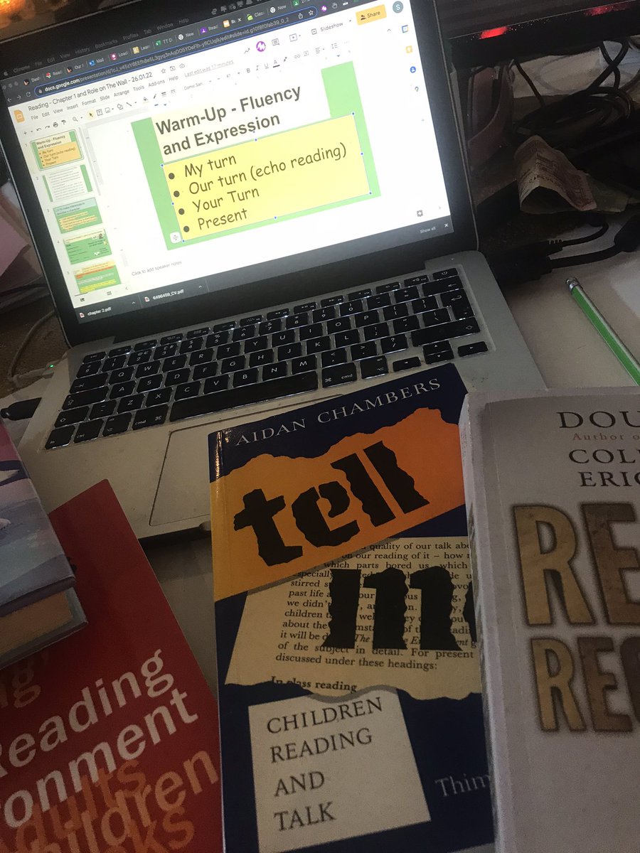 An evening of CPD planning yesterday. So good to be back in to this - the thing I miss the most after leaving my assistant professor role in the UK. Using my years of Reading and English research and delving in to new research and thinking. An evening well spent #cpd #English