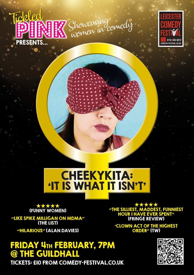 #lcflol @LeicsComedyFest 
@cheekykita1 in her one #woman #comedy show #performanceartist #alternativecomedy @visit_leicester @leicestermuseum Friday 4th February 7pm 
Scan QR code for tickets