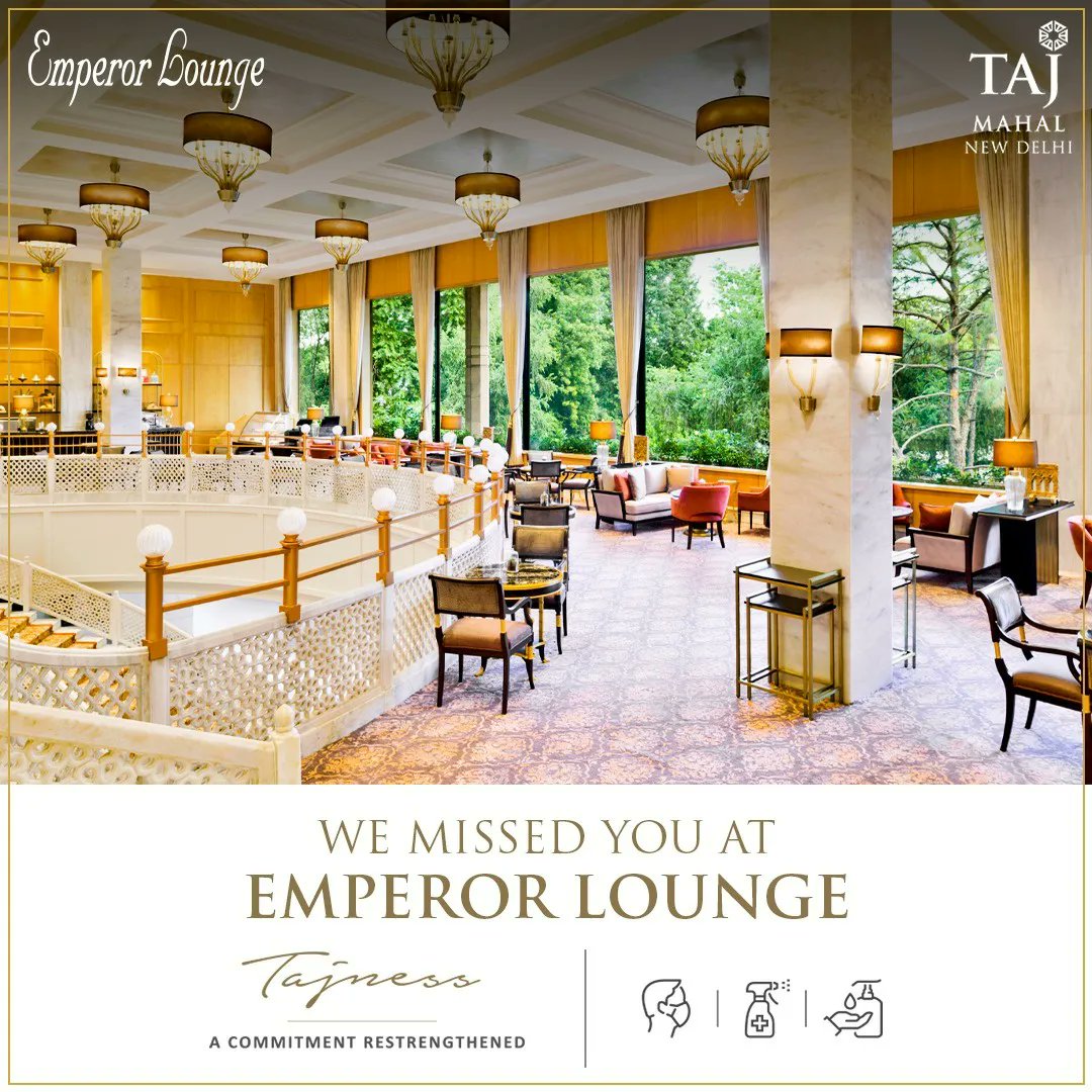 TajMahalHotel's tweet photo. The doors to our restaurants are open again! We welcome you to experience your favourite flavours and dine-in amidst our augmented safety and hygiene protocols. Please call +91 11 66566162 for more information! our priority!
#TajMahalNewDelhi #Varq #Machan #EmperorLounge https://t.co/3IZKbcGZEc