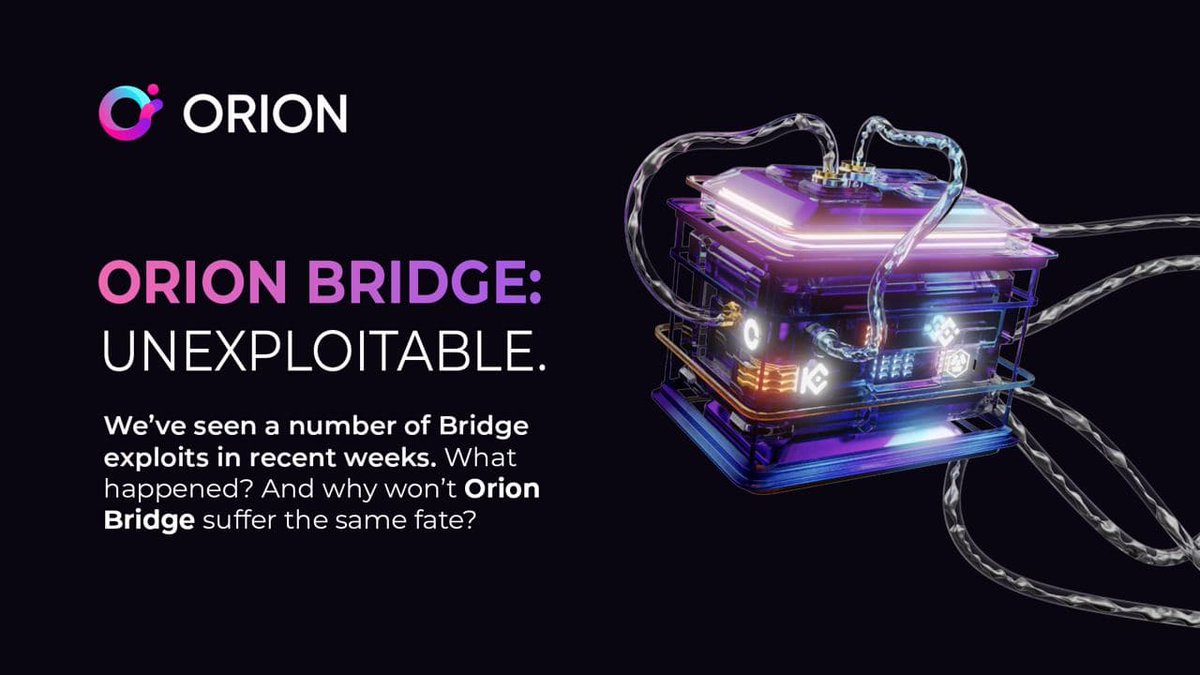 BuildOnLumia's tweet photo. #OrionBridge: unexploitable.

We’ve seen two bridge exploits in the last ten days alone. If you’re curious to understand what happened and why #OrionBridge cannot suffer the same fate as #Qubit and #Multichain, read on. 

👉 https://t.co/rH3wvm2zgx 

$ORN https://t.co/km6iO4POZA