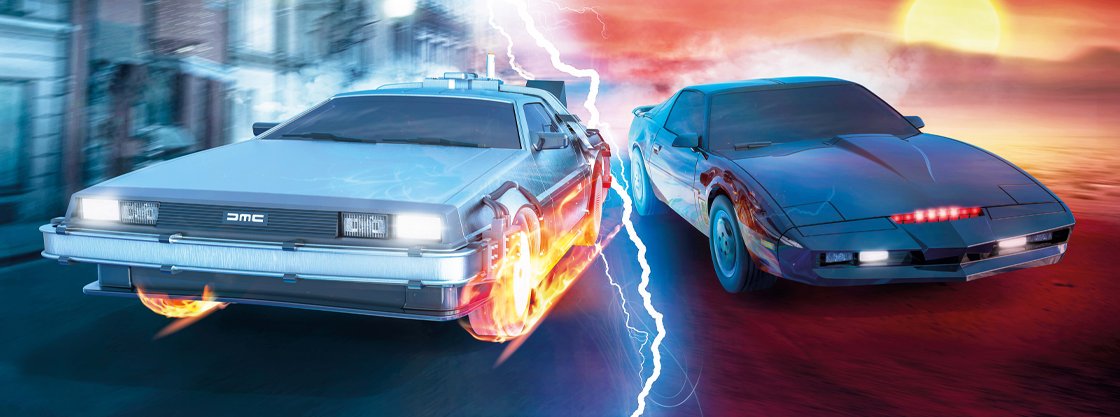 Scalextric Back to the Future vs Knight Rider 1:32 scale slot car set –  Back to the Future™
