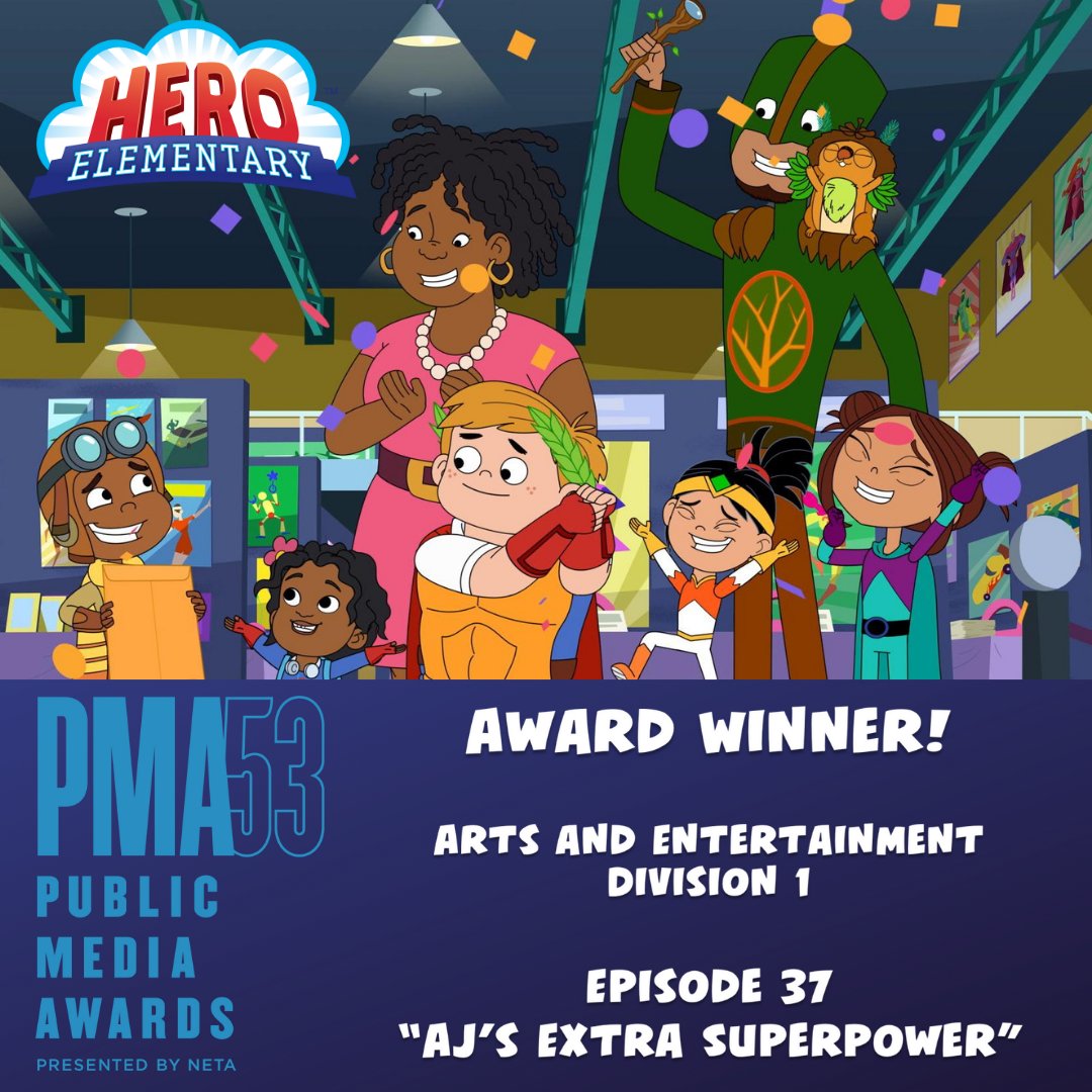 tpt's tweet photo. We have some super news! ⭐ 'Hero Elementary' has been named a WINNER in #PMA53 from @NETA_Tweets!
We are thrilled for this recognition, and proud to produce 'Hero Elementary' to feature the wonderful stories of children with special needs in media. https://t.co/VRTXEgwKKs