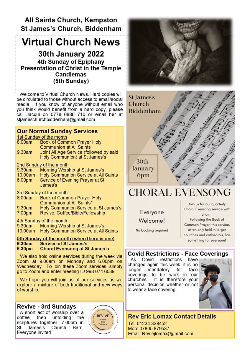 BiddenhamChurch's tweet image. We look forward to seeing you at  our joint services at St James's this week (it's 5th Sunday of the month so no services at All Saints).  
Service of Wholeness and Healing - 9.30am 
Choral Evensong - 6pm.  
Do join us, whether you regularly come to church or not.