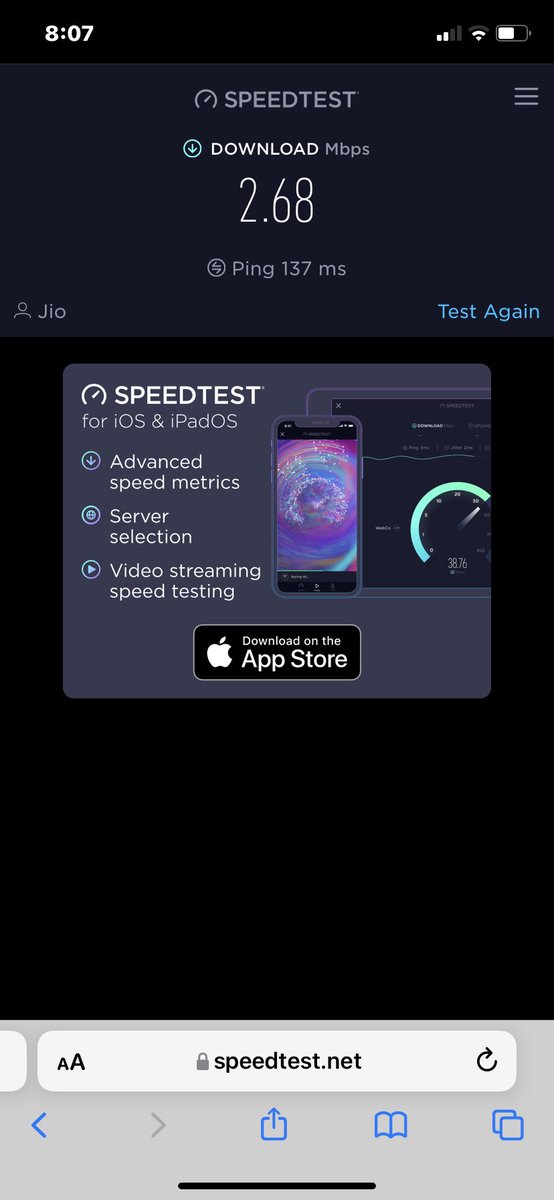 harry0415's tweet photo. @reliancejio speed test jio fiber postpaid plan 999 .
Thanks jio.😂😂😂😂 https://t.co/kTDi13EWwz