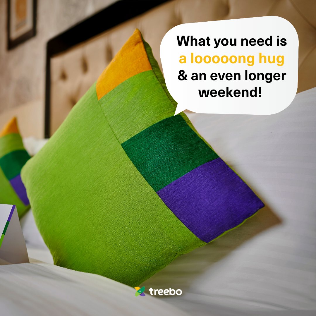 TreeboClub's tweet photo. Long weekends & snuggles with the pillow, are the best bet to fight the next Monday blues. π΄
#weekendvibes #comfort #weekend #treebohotels #weekendgetaways
#travelandleisure #treeboforyou https://t.co/xFTOGnATb3