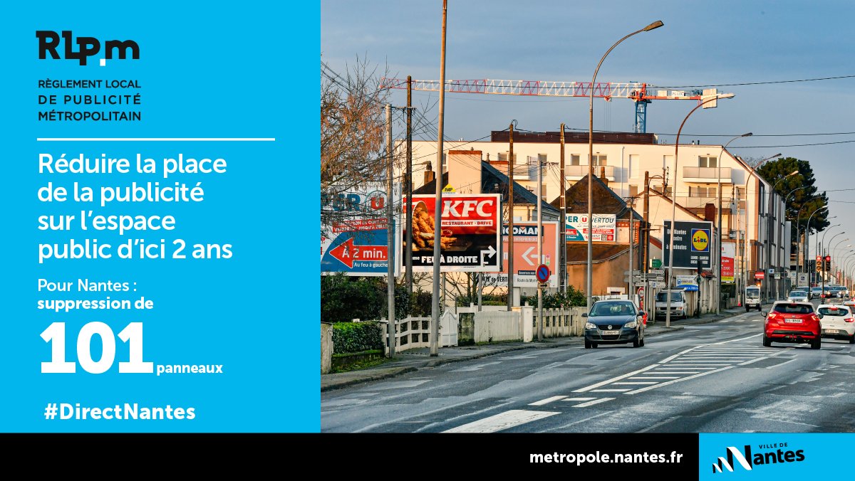nantesfr's tweet photo. 🔴 #DirectNantes D’ici 2 ans, la Ville de Nantes va réduire significativement la place de la publicité sur l’espace public, afin de favoriser la transition énergétique et écologique.
#RLPm 🔎 https://t.co/BuJD1opFXo https://t.co/Pf1ZiUNRss