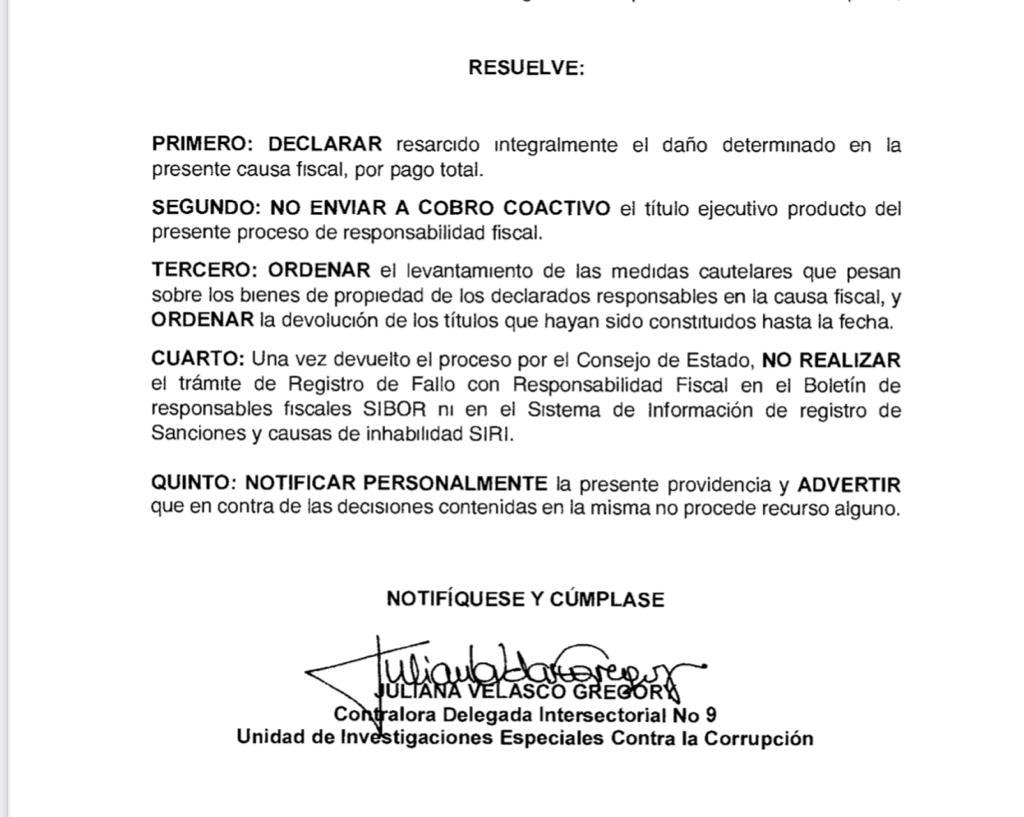 sergio_fajardo's tweet photo. El montaje de Hidroituango se cae: la Contraloría acepta que no tengo responsabilidad fiscal, levantó medidas cautelares y cerró el proceso. Los recursos de Antioquia están a salvo. Se hace justicia. La verdad y la decencia siempre salen adelante aunque a veces se demoren (años). https://t.co/tBKDau4hW8