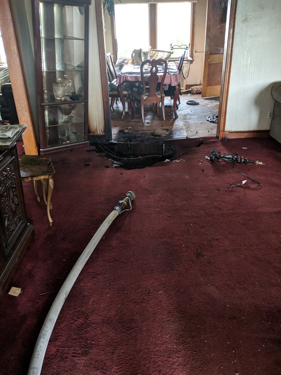 mmachala12's tweet photo. Since, I have been to several fires in structures I would consider "stable" under fire conditions due to their construction that have had significant floor instability/collapse due to fire between the basement and 1st floor. Remember the basics and expect the unexpected. https://t.co/w6oiECttGb