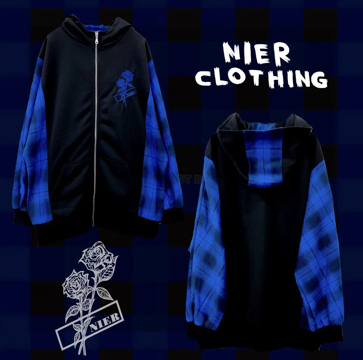NieR_tokyo's tweet photo. 🎁本日〆切プレゼント企画🎁

BLUE CHECKERED DOLMAN ZIP OUTER【ROSE】

🎁3名様にプレゼント🎁　

ユニセックスアイテムです🐰

◼応募方法
フォロー(@NieR_tokyo) &amp; RT
◼締切〆  本日24時

※鍵垢の方も対象内です。
是非ご参加ください🙇‍♂️🙇‍♀️ https://t.co/xRaEQWnsdQ
