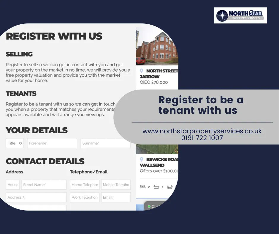 Register with us to be a tenant 🏡 
- buff.ly/3mPD9Zu follow this link and we will register you as a tenant to help find you your perfect home.