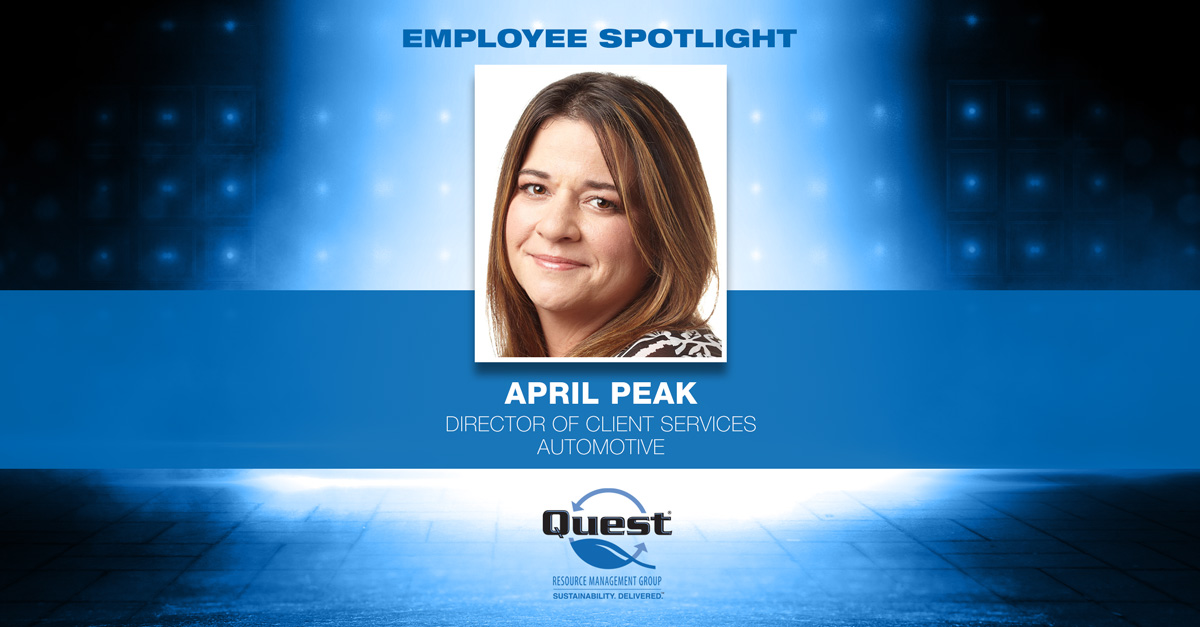 Meet April Peak, Director of Client Services (Automotive) at Quest. April has been with us since the very beginning – 13 years! She’s incredibly hardworking &amp; client-centric, has a wealth of industry knowledge, &amp; is an excellent team manager. We wouldn’t be here without you!