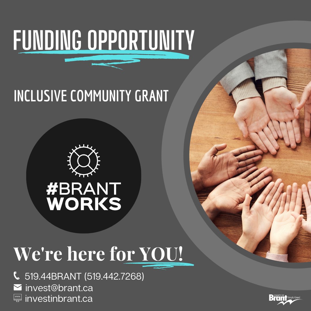 InvestinBrant's tweet photo. 📢Inclusive Community Grant📢
Applications for the next round of Inclusive Community Grants have opened in Ontario.
For more information and how to apply, please visit https://t.co/ghhtbSyAvq
#BrantWorksTogether https://t.co/RDISQa68iy