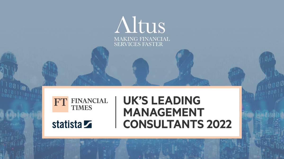 AltusCons's tweet image. We are delighted to have been recognised by the @FinancialTimes  as being one of the UK's Leading Management Consultancies for the second consecutive year.

Read the report in the @FT: loom.ly/VwFZ1rw

#AltusConsulting #AltusLtd #MakingFSFaster