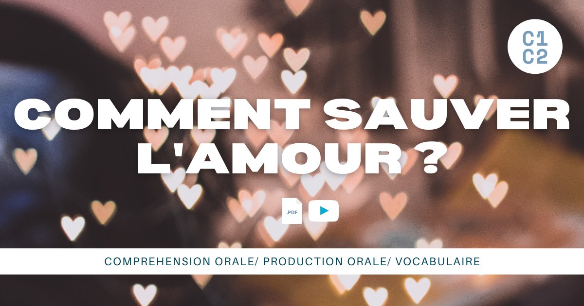[RESSOURCES FLE]
👋👋 Bonjour à tous ! Cette semaine une ressource pour parler d'amour 👩‍❤️‍💋‍👨 avec vos apprenants avancés. L'activité s'organise autour d'une conférence Ted Paris🎥.
Téléchargez l'activité ici : 
👉toofrench.com/produit/commen…