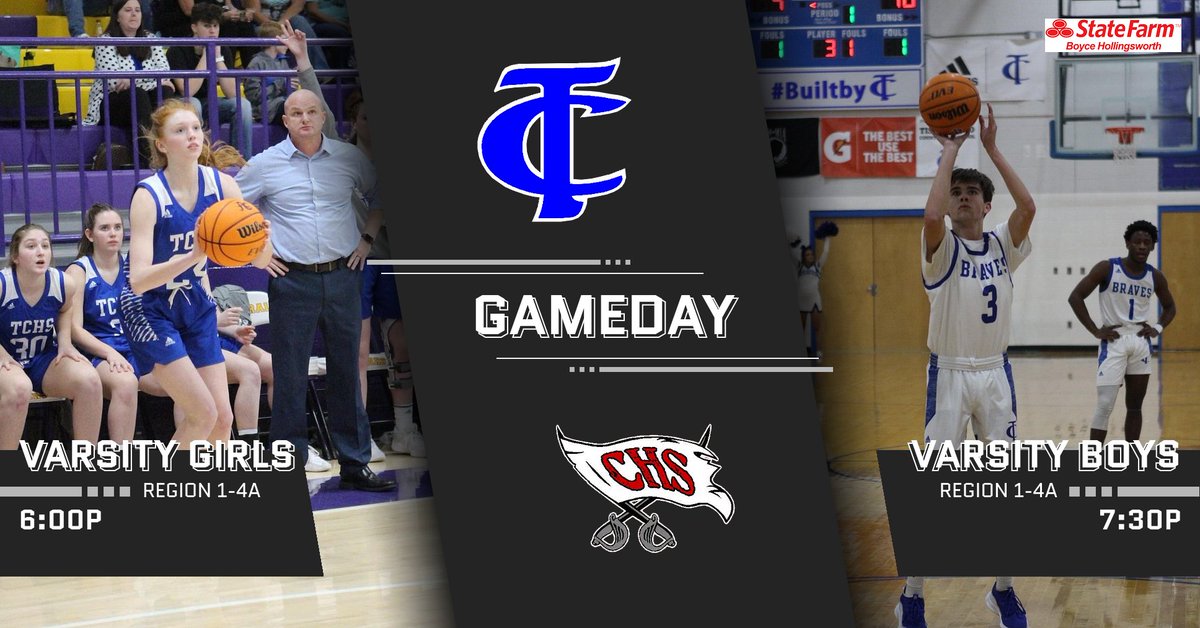 AthleticsTCHS's tweet photo. TCHS Basketball back at home tonight for the regular season Region 1-4A finale.
Catch the local broadcast w/Michael & Fred on @TCHSRadio on #Fun91.9FM
Graphic was built in part by. members of the TC PR Class & @boxoutsports
#BuiltbyTC #onepercent https://t.co/qrxaJ4JaDq