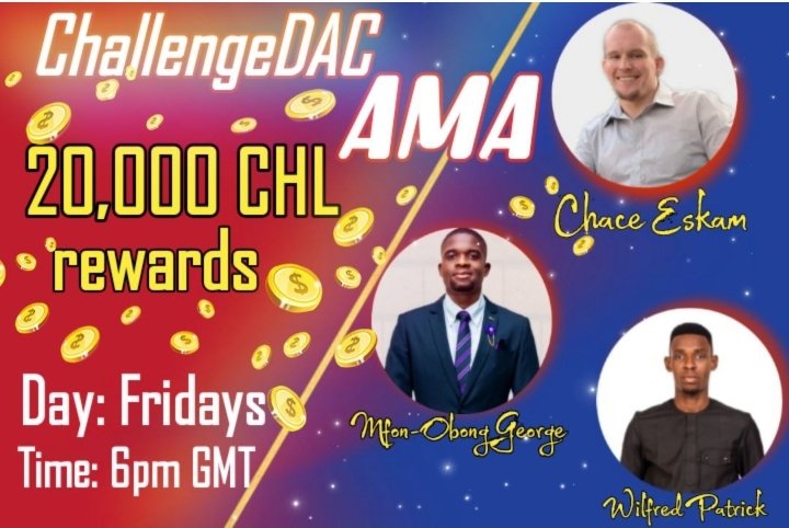Join us for another edition of the #ChallengeDAC Community weekly Zoom meetings. Link will be available over at our telegram. Win 20,000 $CHL every week.

Telegram: t.me/Challenge_DAC 

Day: Fridays 
Time: 8pm GMT

#CHL #CHALLENGEEOS #EOSIO #BLOCKCHAIN #GAMING #DAPP #CRYPTO
