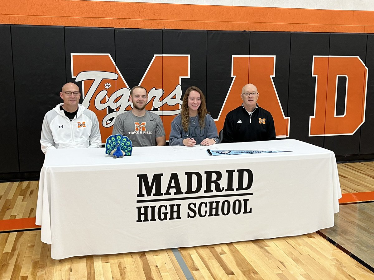 Today is <a href="/jillydodds2/">Jillian</a> day!  We are SO proud of her and can’t wait for her Senior season!  Big things in store for Jilly!  Coach Rucker is getting an outstanding athlete and a better person. <a href="/MadridTigers/">Madrid Tiger Pride</a> <a href="/UIU_XCTF/">Upper Iowa XC/TF</a> #TigerPride #PeacockPride