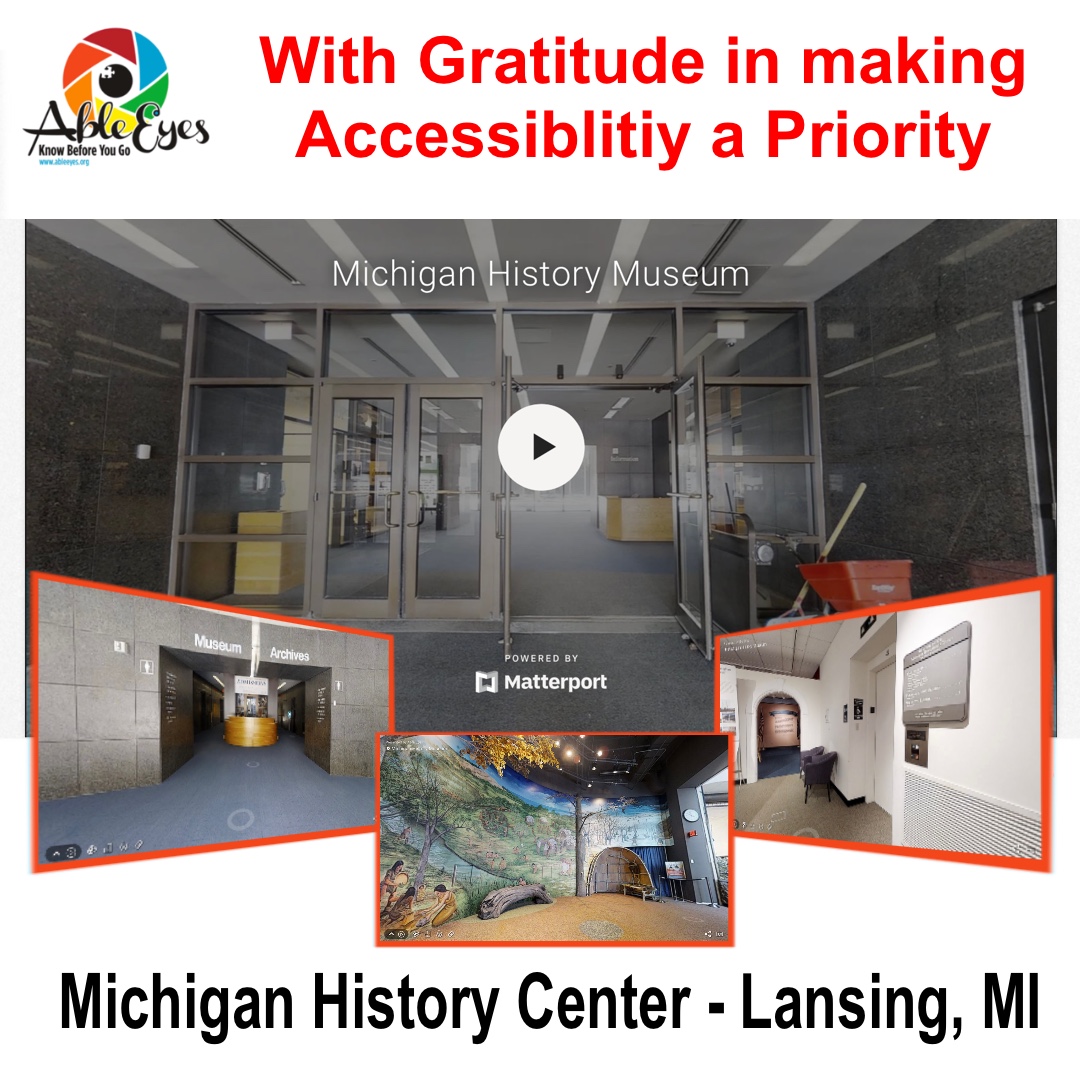 GoAbleVu's tweet photo. The Michigan History Museum offers a walk through Michigan's rich past,.. @ableeyes.org/virtual-tours/michigan-history-center-lansing-mi/ #AbleEyesAccessible #AbleEyes #Accessibility #AccessibilityForAll #KnowBeforeYouGo #VirtualTours #VirtualToursHelpAll #Disability #Accessible https://t.co/tjh88dWVYn