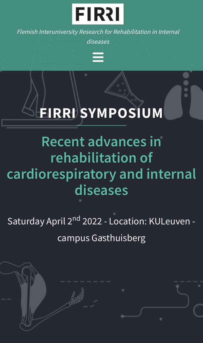 FIRRI (@firri_flanders) on Twitter photo 📣 FIRRI symposium 2022 📣
Our program is out 🥳 with keynote lectures from prof. dr. @MariekeDC (24h movement behavior) & prof. dr. <a href="/olibruyere/">Olivier Bruyère</a> (malnutrition & sarcopenia) 🤩
🗓 2 April ‘22 (Sat)
📍KULeuven Campus Gasthuisberg
Registration firri.be
retweet=🙏🏻 📣 FIRRI symposium 2022 📣
Our program is out 🥳 with keynote lectures from prof. dr. @MariekeDC (24h movement behavior) & prof. dr. <a href="/olibruyere/">Olivier Bruyère</a> (malnutrition & sarcopenia) 🤩
🗓 2 April ‘22 (Sat)
📍KULeuven Campus Gasthuisberg
Registration firri.be
retweet=🙏🏻