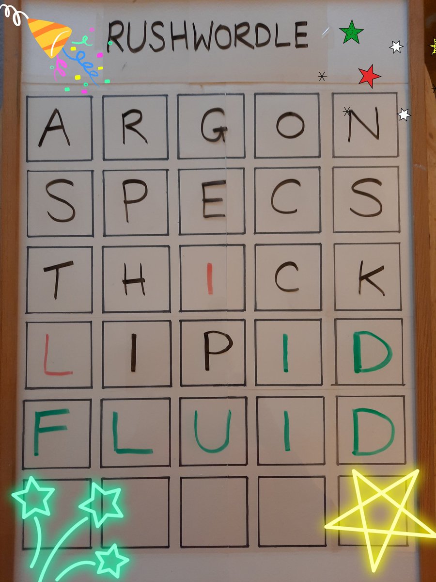 bioLOLogy_lincs's tweet photo. CONGRATULATIONS @Allebone_DMU and @aomholmes who guessed FLUID... you completed #rushwordle1 🟩🟨🔬👍 Feel free to DM me a word for next week! Thanks to everyone who joined in, what a fun Friday! Now I know what I'm doing it'll be a lot quicker next week 😅 #wordle https://t.co/jeMNvKmEiD