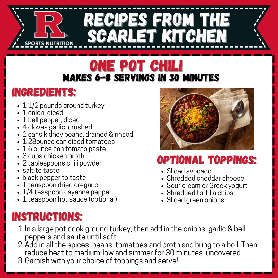 Warm up with a bowl of chili this weekend! 😋 #rufueled