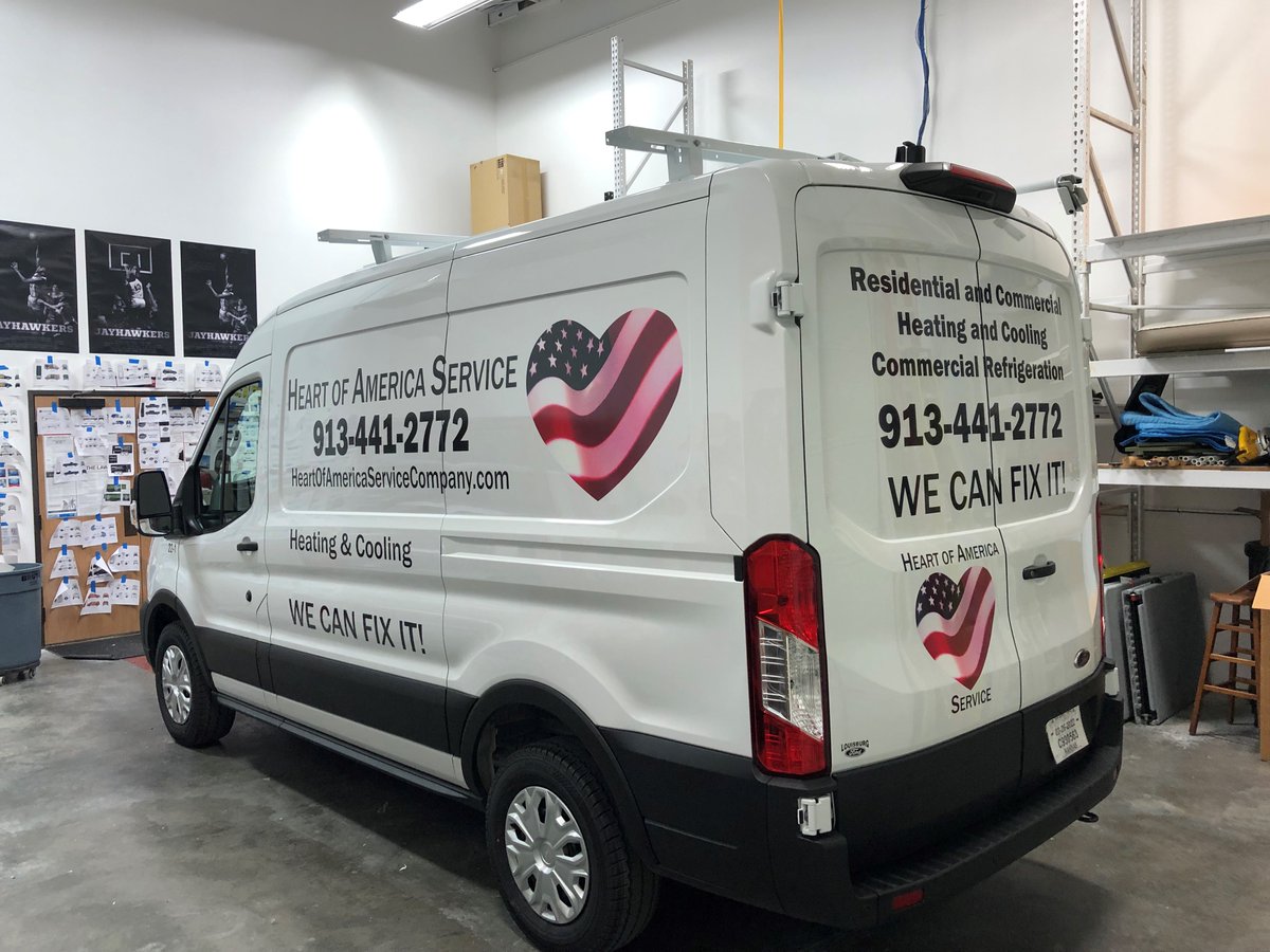 SpeedproShawnee's tweet image. Finished up some decals on the new van for Heart of America Service Company.● Call SpeedPro Shawnee (913) 441-7955 for a free estimate! Completed jobs at: on.fb.me/1L2zIpg #LargeFormatGraphics #MobileGraphics #VehicleDecals