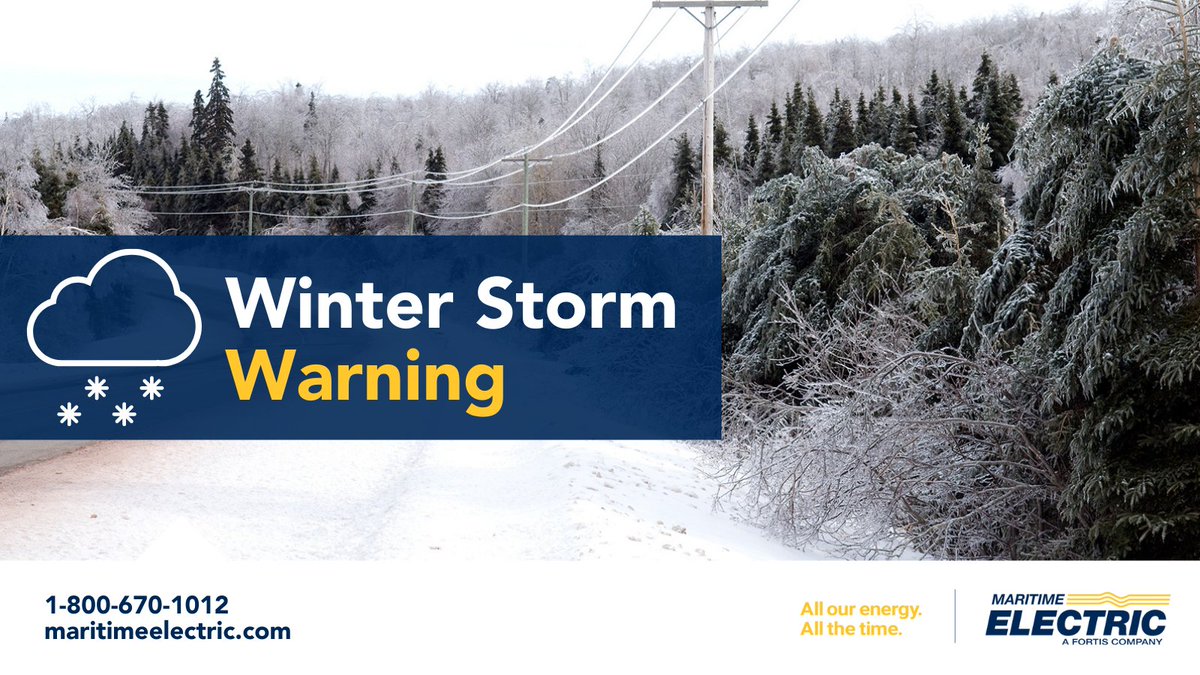 MECLPEI's tweet photo. A winter storm warning is in effect for PEI. Snow, blowing snow, freezing rain &amp; high winds are expected starting Saturday morning ending Sunday. We are ready to respond if needed. If you need us, call 1-800-670-1012 or visit https://t.co/wRRAPX6wzh. Be prepared &amp; stay safe. https://t.co/f5lbS3dW70