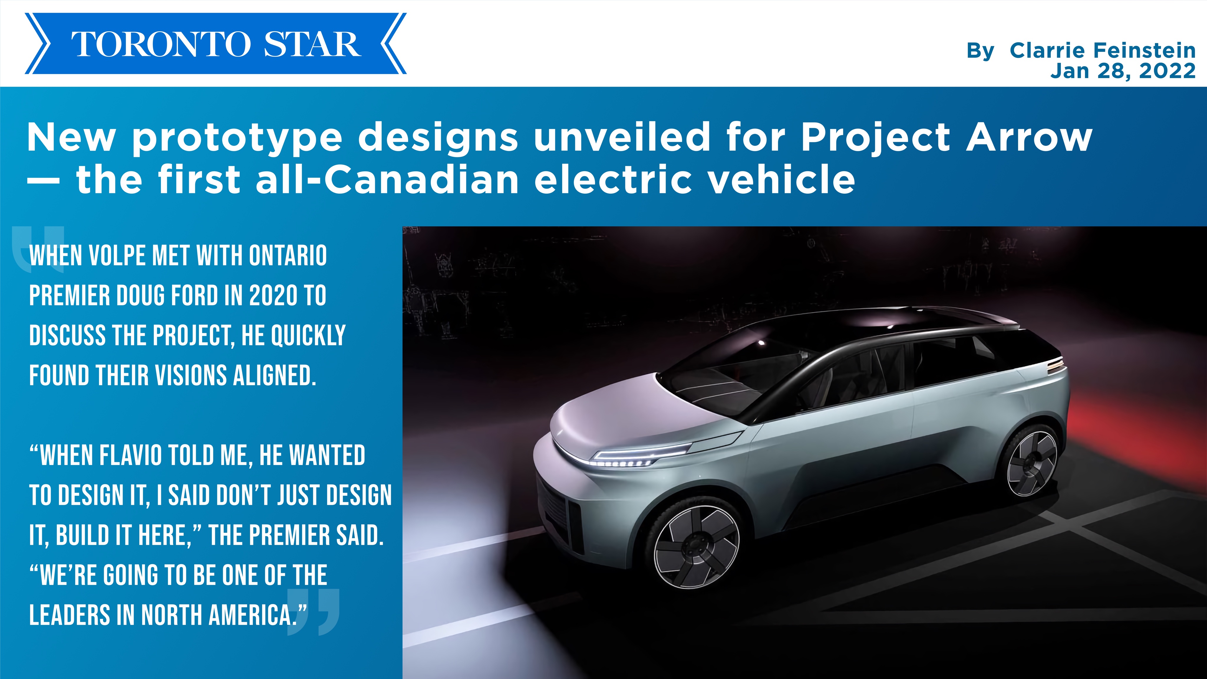 Doug ford electric on sale vehicles
