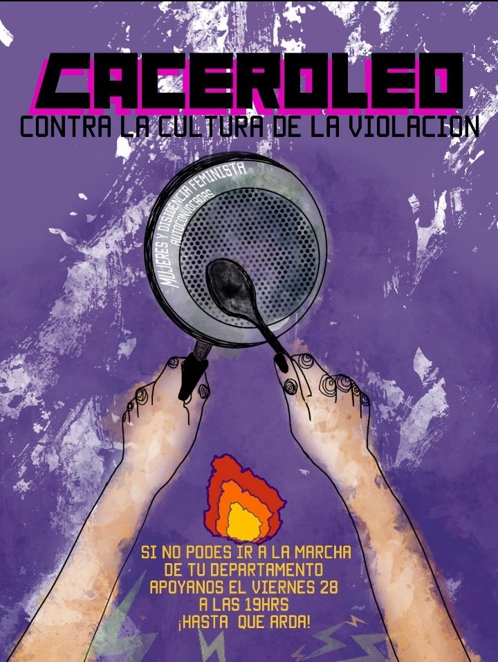 FEMINISTACHILE's tweet photo. 🟣Hoy 28 compañeras en #Uruguay #Feministas convocan a marcha nacional, les mandamos un abrazo sororo desde #Chile #FemChile 💜🔥 https://t.co/PVeE3kCUW7