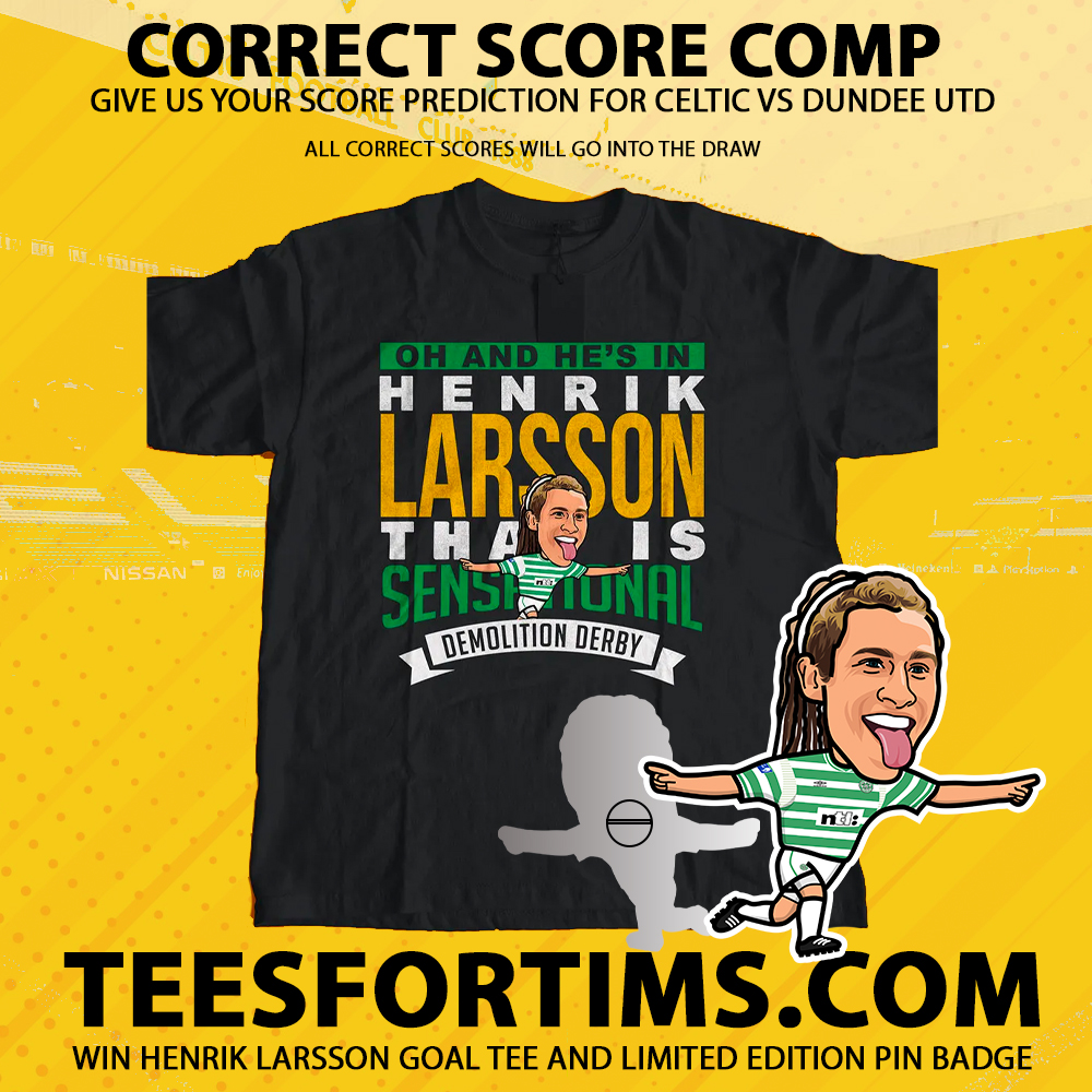 WIN A Larsson Tee &amp; Pin Badge 

Guess The Score, Make Sure You Follow &amp; Retweet

Enter on any or all of our socials. 
teesfortims.com 

<a href="/HereCelts/">CeltsAreHere</a>