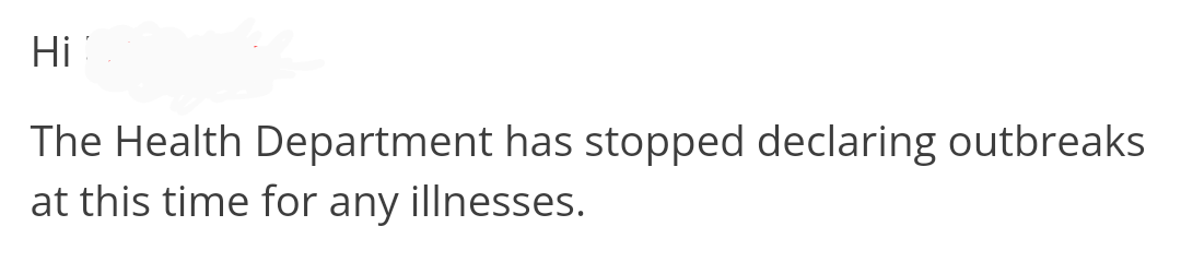 be_duarte's tweet photo. My 2 yo is at a daycare w/ many C*VID cases. I asked when an outbreak would be declared to prevent the spread, this is what I got. I can't understand what health departments are doing if not helping prevent/control cases. @OntarioHealthOH #COVID19  @fordnation!  @DurhamHealth https://t.co/XgIdISQ8pl