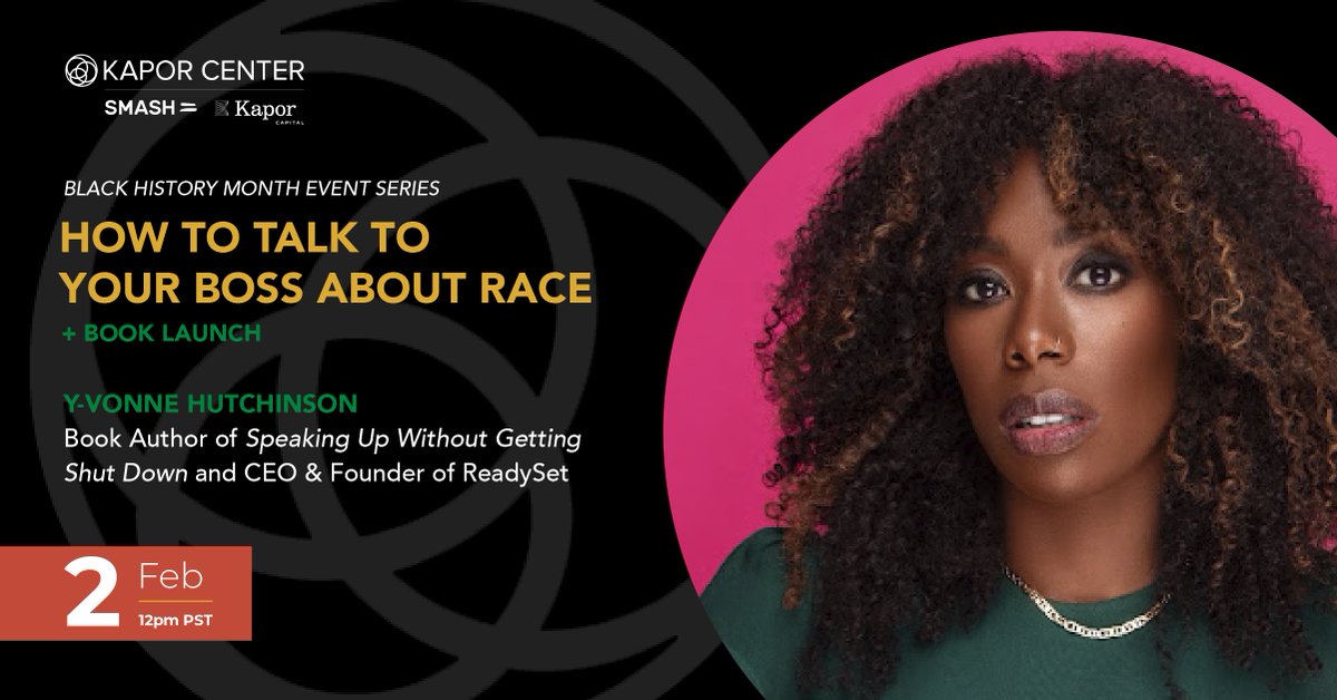 “How To Talk To Your Boss About Race” is a must have for anyone fighting for an equitable workplace/world! On 2/2, join us for a book launch w/ author @hutchamachutch CEO of <a href="/ReadySetInc/">ReadySet</a> a diversity &amp; inclusion training firm! #BlackHistoryMonth

RSVP! app.experiencewelcome.com/events/Jounqy/…