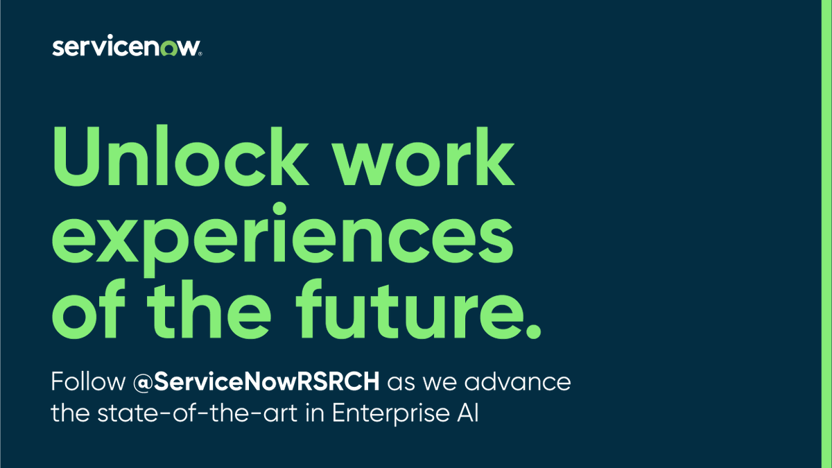 ServiceNowRSRCH's tweet photo. 1/10 You may have noticed a few changes on our channel today! It’s been a year since the acquisition of Element AI by @ServiceNow. While we have given our account a new name, we’re still as committed as ever to making socially responsible contributions to the AI community. https://t.co/VoUeHEpjbf