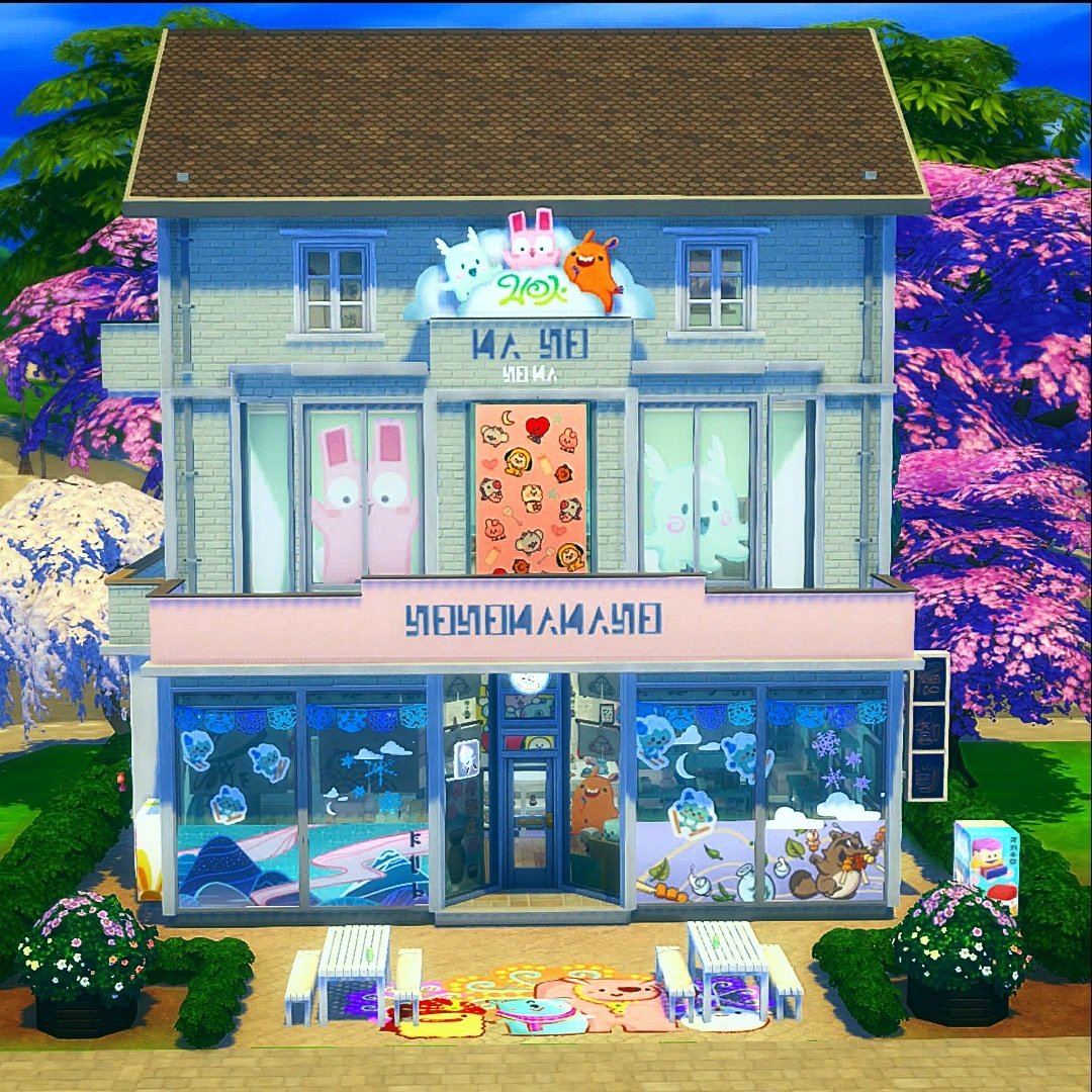 LasiSims's tweet photo. Today I recreated the awesome @artbox_cafe in Brighton. I absolutely love this aesthetic and had a lot of fun doing this one! 

#Sims4 #bts #bt21 #sims4bts #realtosims #showusyourbuilds https://t.co/WE2Av5k6hK