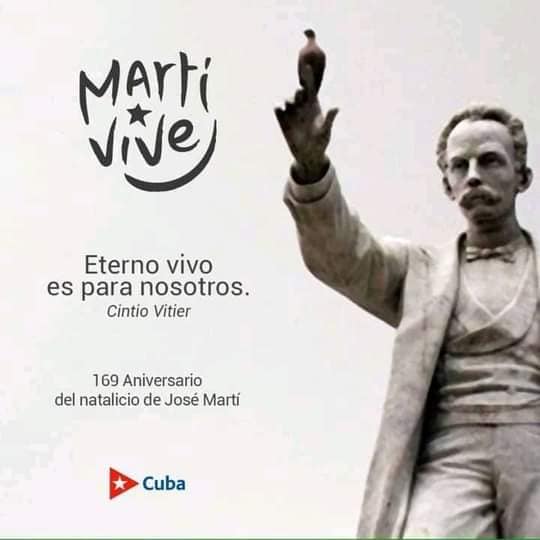 AnaMirthaCarri5's tweet photo. Hoy se cumple el 169 aniversario del natalicio de nuestro apóstol. Sus ideas siguen vigente en el corazón de todos los cubanos @CubaMined ,@CubaVive2021 , @dpestgo ,@yrondon5 ,@FundichelyRosa ,@jorge_pisonero ,@EsterisFrancis ,@AnaEsth68004471 https://t.co/nLA9UFkoZ8