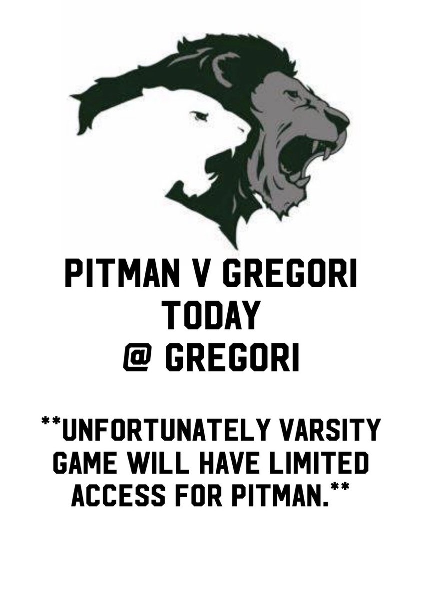 Fr- 4:15pm, JV- 5:45pm, V- 7:15pm

Varsity parents will only be allowed in for the varsity game. Please support our players via livestream on 
nfhsnetwork.com or keep an eye out for our posts throughout the game for updates.
#rollpride #wearepitman #supportourteams