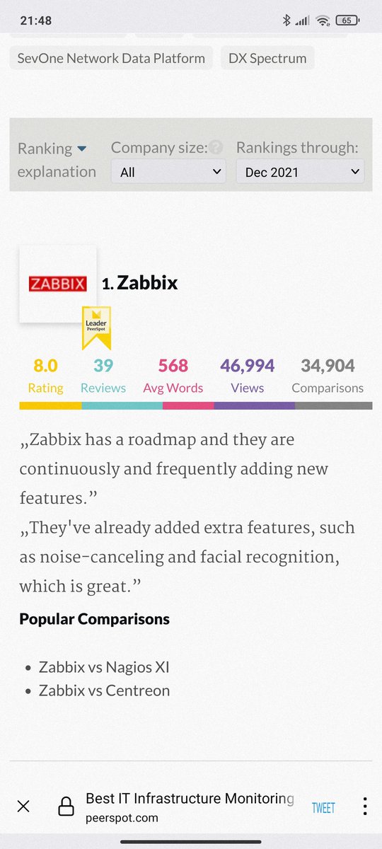 5zuro's tweet photo. @PeerSpotReviews @zabbix A place well earned. But what's the deal with face recognition?! https://t.co/R9OBskPYW7