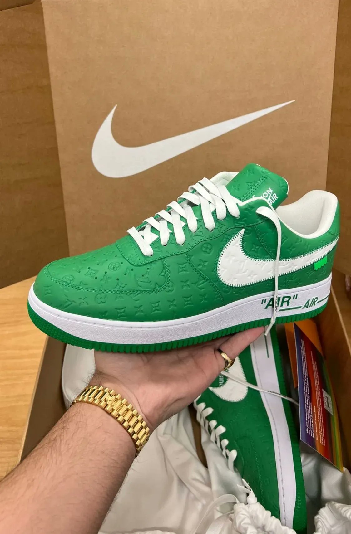 Giày Nike Air Force 1 Low x Louis Vuitton Virgil Abloh White Green   AuthenticShoes