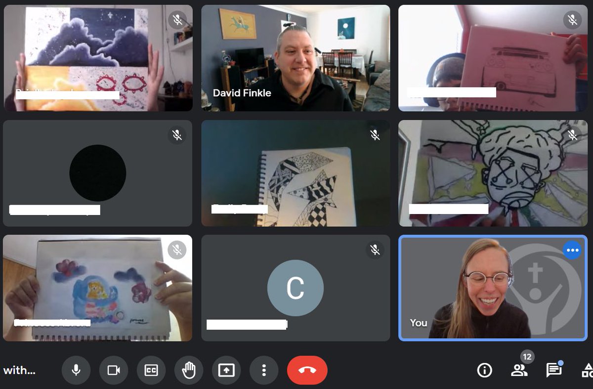 VivantaVie's tweet photo. What a great wrap up to this semester! #NAC Virtual Art Bombing of Ss favourite works with some great guest speakers: David Finkle (Mohawk), Northern Knowledge (Inuk) & tour of the Indigenous collection #McMichael Art Gallery. 🙏 Love these groups! @JosephineOCSB @AmySymes https://t.co/GwPLszpjH2