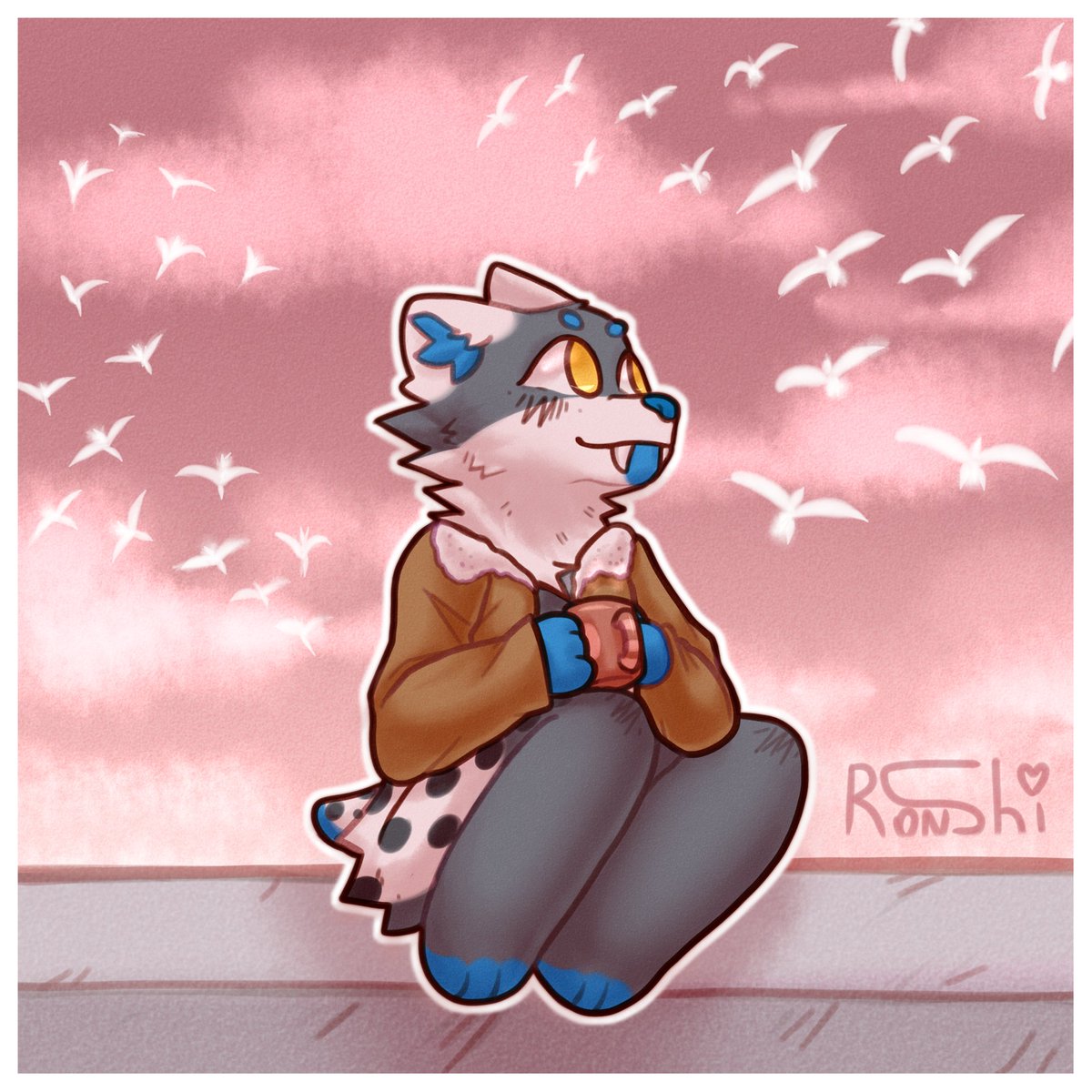 Ronshiii1's tweet photo. I really like how this character fits the background✨ 
#furryartist  #art  #digitalart https://t.co/3u448Jx57Y