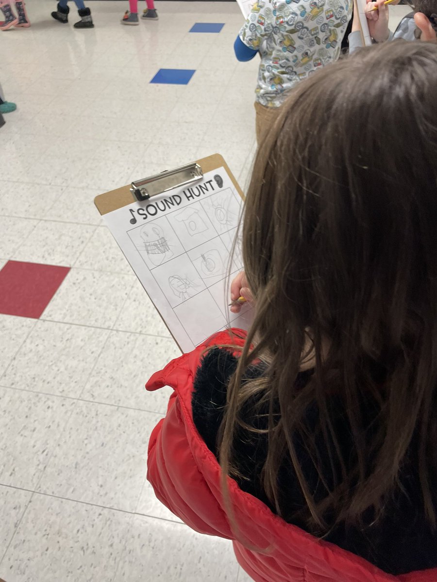 Ms. Van Kirk’s friends went on a Sound Hunt today! Students drew all the sounds they heard as they walked through the hall. <a href="/sftisd/">Santa Fe Trail</a>