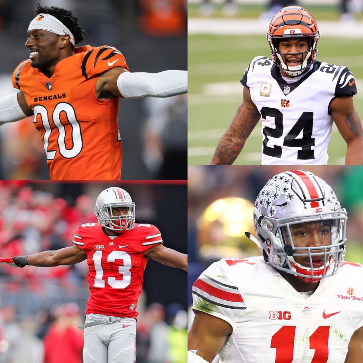MrOH1O's tweet photo. Cincinnati Buckeyes

5 former Buckeyes will be starting for the Bengals in the AFC Championship game.

Eli Apple 
Vonn Bell
Isaiah Prince
Sam Hubbard
Joe Burrow https://t.co/JJ8cim7q3u