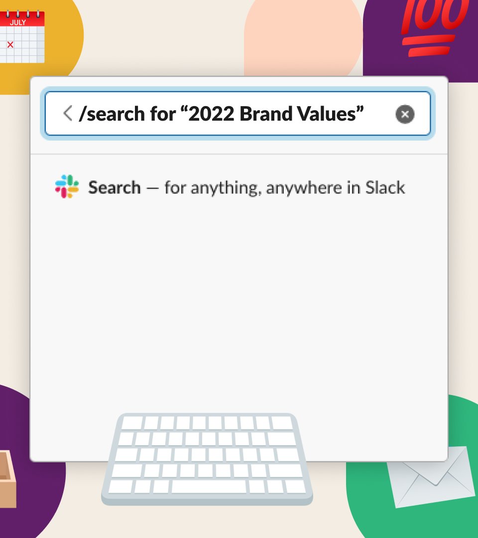SlackHQ's tweet image. Sometimes what you’re looking for is right in front of you… and no matter where it is, it&apos;s right at your fingertips with /search in Slack. #SlackTips 🙌