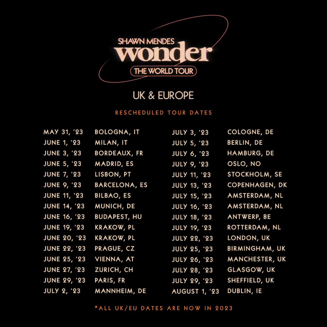 Shawn Mendes on Twitter "I'm so sorry I won't be able to see you guys