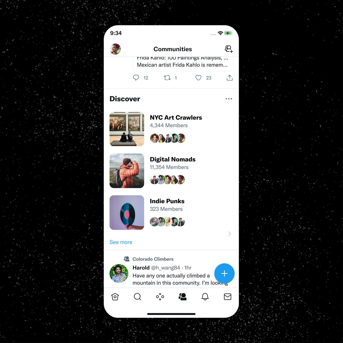 love your Community but still want to see what else is out there?

we’ve launched a test to some people with the Communities tab to help discover new ones—if you see it, let us know what you think!