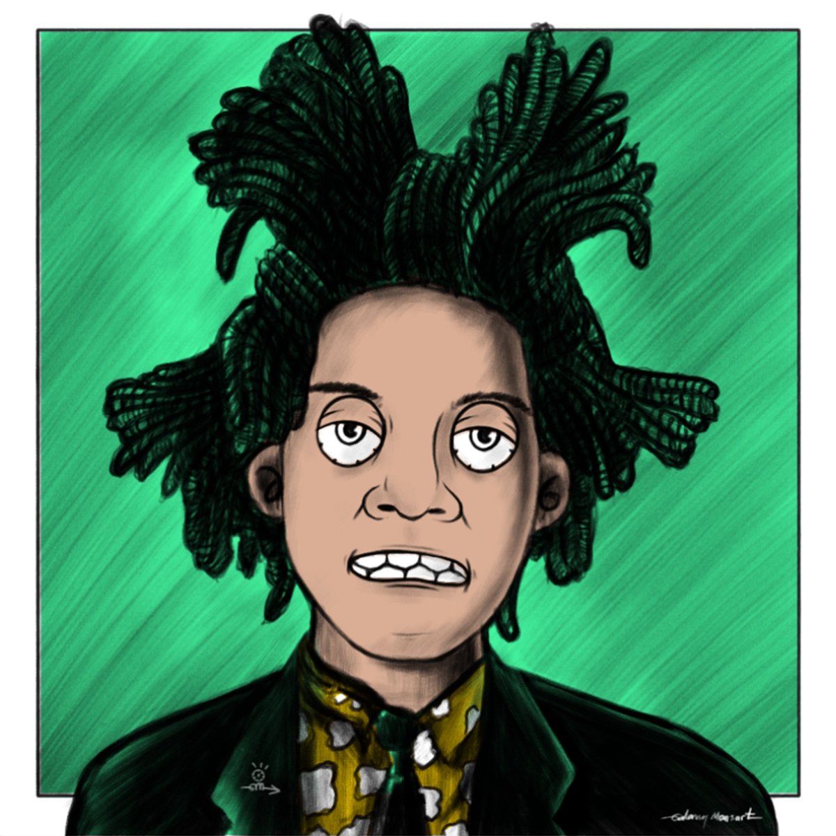 Galmonsss's tweet photo. Yeay New Drop ✨✨
"Basquiat" #bestninemaestro #galmonsstyle 
5 eds for sale,
soon mint 6 series again, stay tune.
___
Collect for 1  #XTZ 
⏬
https://t.co/RQwt44Wl2Q

#CleanNFT #NFT #Tezos #OBJKT #tezos #galmons #painting #painter #bestartist #artist #basquiat https://t.co/SdysRkRllV