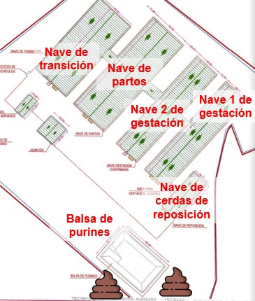 SerraniaV's tweet photo. Aquí, en la puerta del @pSerraniaCuenca entre Zarzuela y Villalba, quieren poner macrogranja de 3.085 cerdas reproductoras+80.000 lechones/año con balsa para más de 17.000 m3 de purines/año. El proyecto sigue porque no se le aplica la moratoria trampa de @gobjccm al porcino https://t.co/m2mJiW04FD